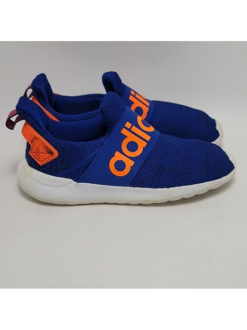 Boys Adidas Lite Racer Adapt 4.0 Slip On Sneakers Blue Orange Size 3